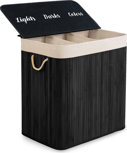 3 compartiments pour un tri rapide du linge