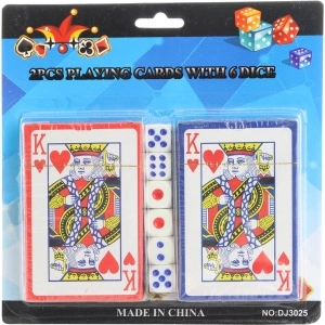 Carte jolly con due mazzi e set di dadi