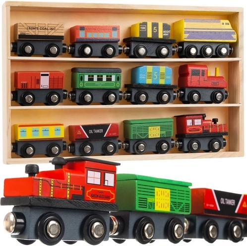 Wooden Train Set Kruzzel 12pcs