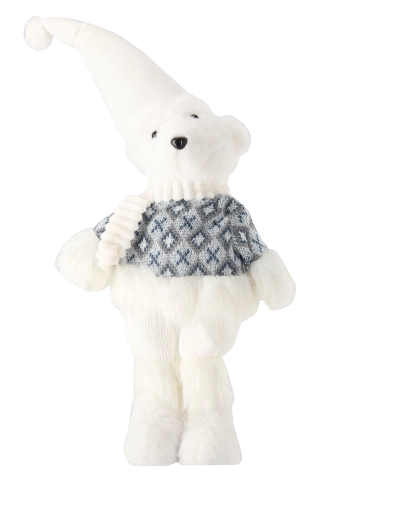 Aspect tout doux et détails tricotés d’hiver