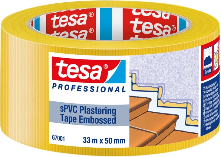 Masking tape for sensitive surfaces 50 mm × 33 m yellow Tesa