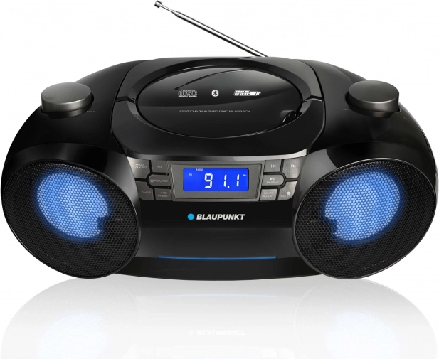 Boombox with LED lighting and Bluetooth technology
