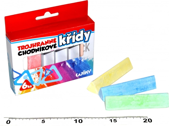 Triangular Colored Sidewalk Chalk, 6 pcs