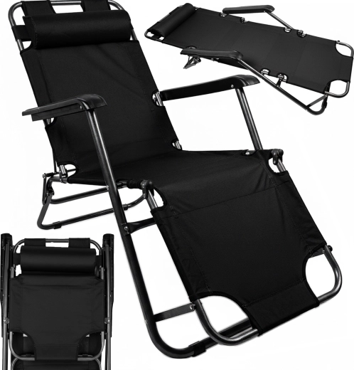 Folding Lounger Riviera Black MalTec