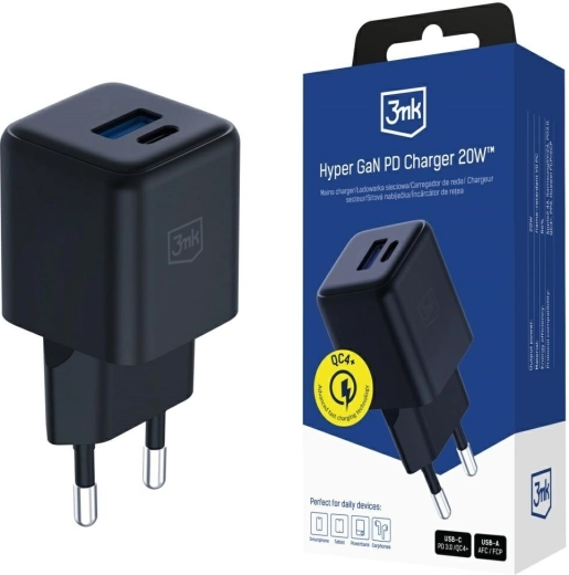 3mk Hyper GaN 20 W Netzladegerät schwarz