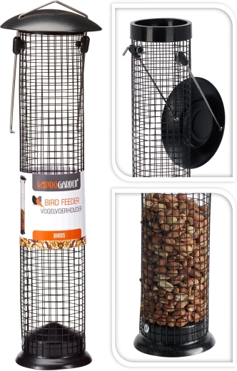 Hanging bird feeder for nuts 9 × 35 cm black - 1 piece