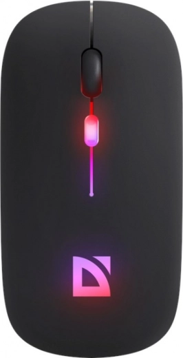 Bezprzewodowa mysz DEFENDER Touch, ciche kliknięcia, RGB, BT + 2,4 GHz, ładowana, 800/1200/1600 DPI, czarna