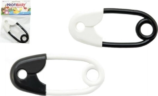 Black-and-White Safety Pin Rattle 12 cm