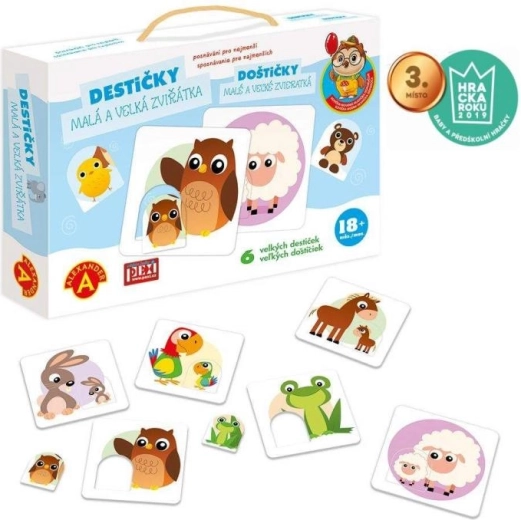 Discovery game for the little ones – tiles with small and big animals