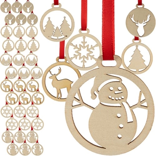 Wooden Christmas Ornaments - 36 pcs Ruhhy