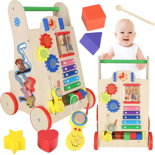 Wooden activity walker 6-in-1
