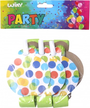 Sarbacanes de fête à pois 6 pcs