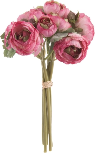 Renoncule artificielle en bouquet rose 24 cm
