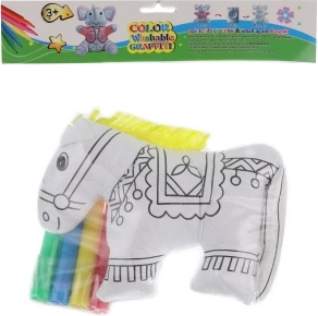 Coloring Horse – washable plush animal with markers