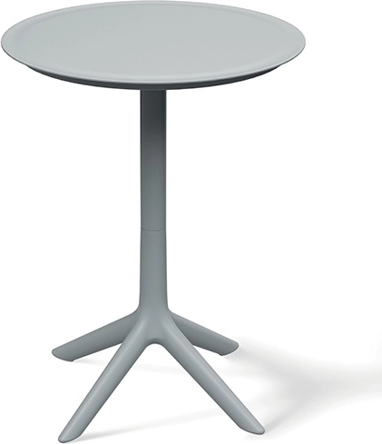 Tall round Rimo table – gray plastic table for indoor and outdoor use