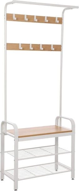 Clothing Rack with Shelves and Seat