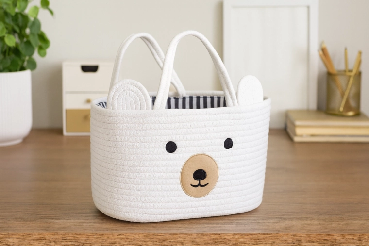 A cute bear that decorates and organizes