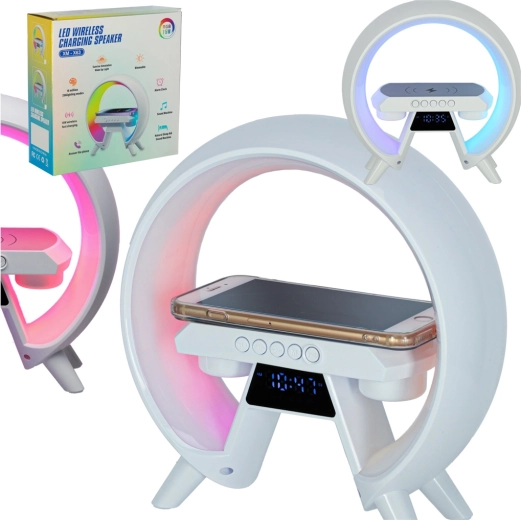 RGB lampička s bezdrátovou nabíječkou a rádiem