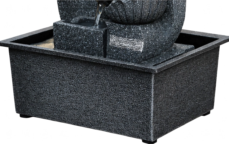 Fontaine de jardin décorative de table avec éclairage LED 30 × 15,5 × 21 cm