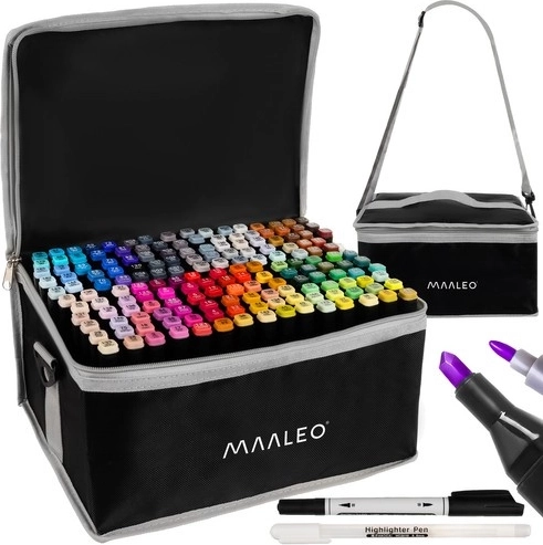 MAALEO Double-Ended Alcohol Markers 168 pcs with Case and Organizer