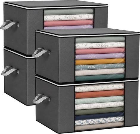 Ruhhy set opberghoezen voor beddengoed en kleding 60 × 40 × 35 cm (4 stuks)