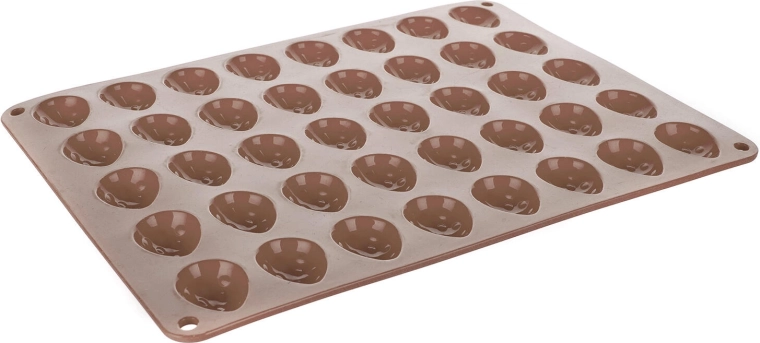 Silikonová forma na ořechy, 40 ks, hnědá