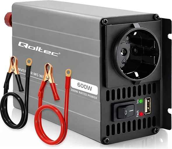Inverter di tensione Qoltec MS Wave 12 V a 230 V 300/600 W