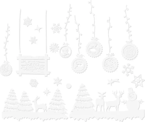 Autocollants de fenêtre de Noël en PVC – décorations pour verre faciles à retirer