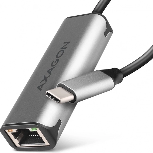 USB‑C 3.2 Gen 1 2,5GbE adapter AXAGON z čipom Realtek RTL8156B, siv