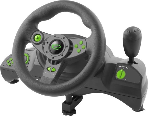 Volante da gioco Esperanza Nitro pro PC e PS3 USB, nero‑verde