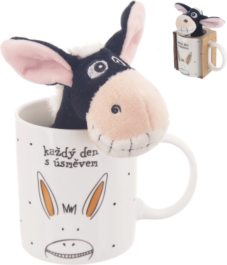 Porcelain mug with toy – donkey 0.39 l