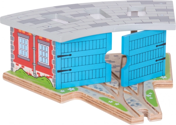 Bigjigs Rail triple depot with doors for wooden railways