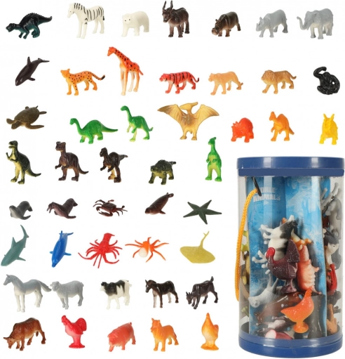 Set of Animal Figures – Marine, Wild, Farm Animals and Dinosaurs, 48 pcs