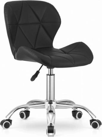 Swivel office chair with wide backrest in eco leather – black