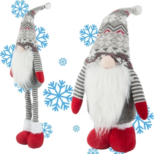 Christmas gnome with telescopic legs 50–70 cm, grey
