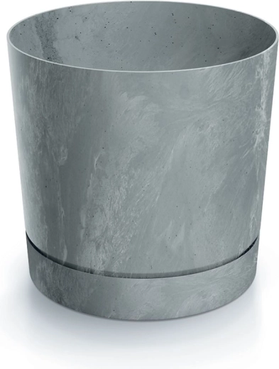 Vaso con effetto cemento TUBO P, grigio, diametro 39 cm