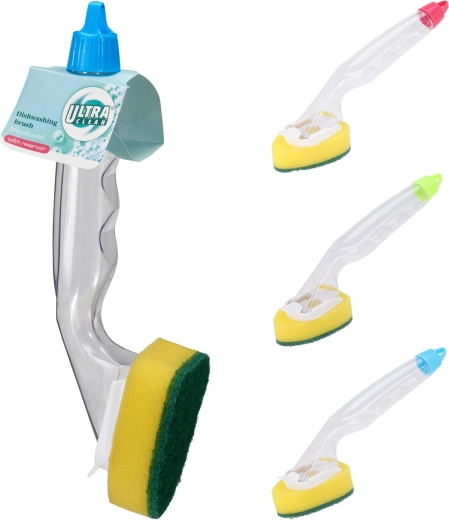 Éponge à vaisselle avec réservoir de liquide vaisselle 25 cm