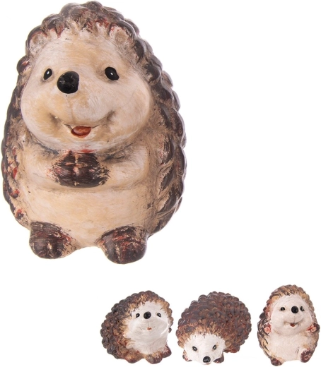 Brown terracotta hedgehog 8 cm