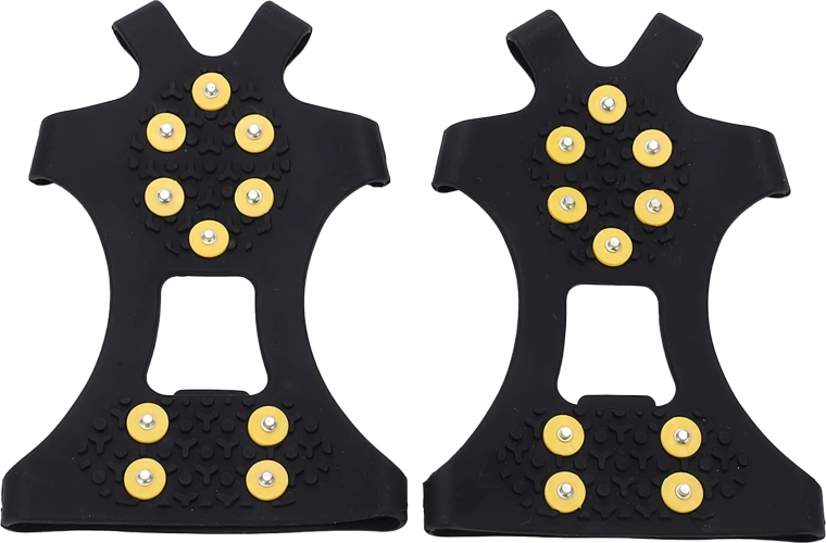 Crampons antidérapants pour chaussures avec pointes métalliques, caoutchouc élastique, taille 39–44
