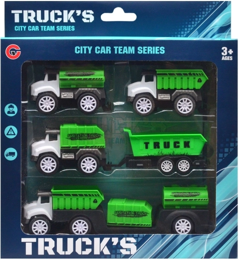 Set di veicoli comunali con movimento pull-back (4 pz)
