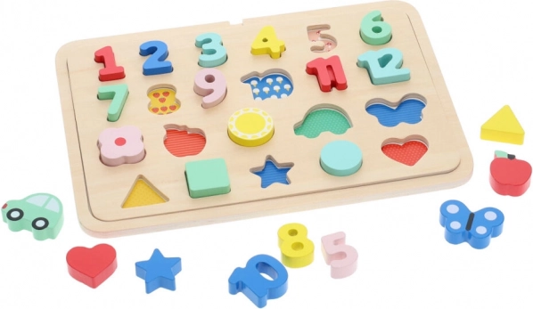 Inset puzzle with numbers and shapes Petit Collage