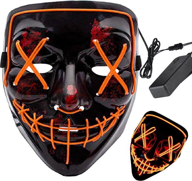 Light-up LED mask in The Purge style for Halloween and parties