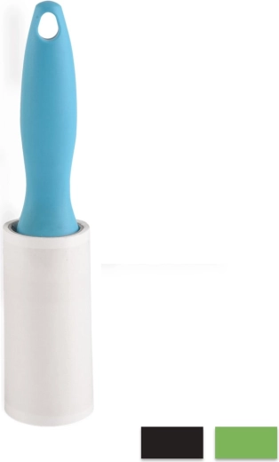 Plastic clothes lint roller with adhesive paper, assorted colors