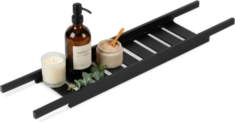 Mensola in bambù per vasca Vilde nera 68 cm - 1 pezzo