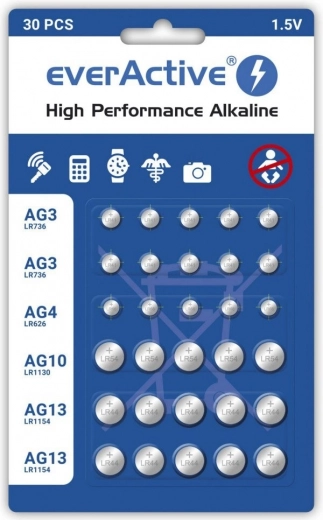 Set of everActive Alkaline Batteries 30 pcs mini