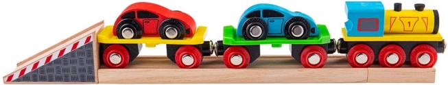 Wooden Freight Train with Cars and Tracks BIGJIGS RAIL