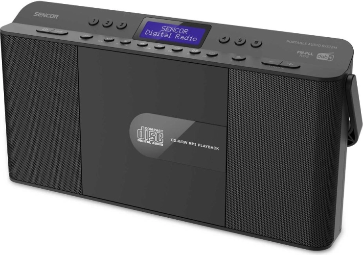 Sencor vertikálny boombox s DAB+, Bluetooth a CD