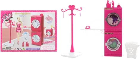 Glorie laundry set for dolls with washing machine and dryer