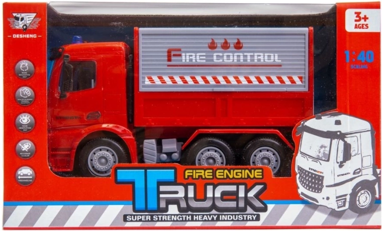Brandbil med friktionsdrev - 1 stk.