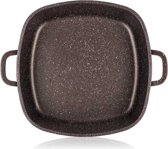 Two-layer non-stick surface with marble texture